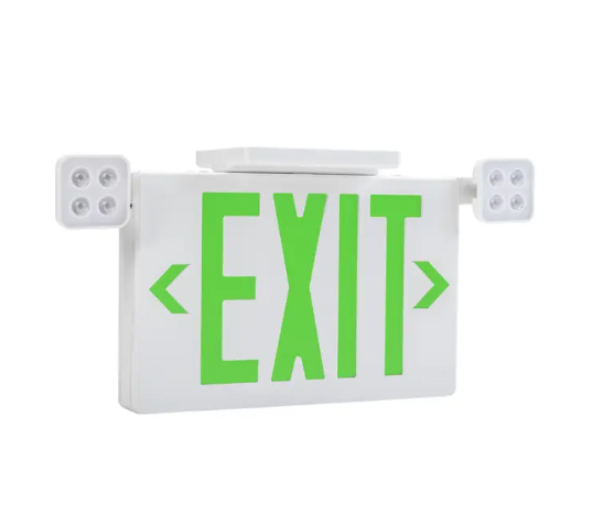 Keystone KT-EC-TP2-WH3RGW-SU LED Exit Emergency Combo - Single or Double Face - Red or Green Letters - 120-277V - Battery Backup - White