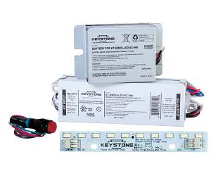 Keystone KT-EMRG-LED-5C-500-K1-IP LED Emergency Back-Up Kit, 5W Constant Wattage Driver and .7in x 8in LED Module, Approx 500 Lumens. 120-277V Input. Remote Compact Battery Pack. CEC T20 Compliant. Includes Instructions, Test Switch and Wiring Accessories