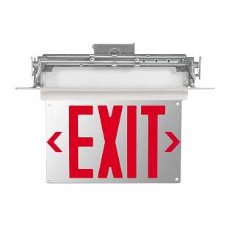 Keystone KT-EX-EL2-WH3RL-UU Exit Sign | Edge Lit | Style 2 | White Color | Single or Double Facing | Red Lettering| Universal Mount | 120-277 Vac Input | Emergency Battery Backup
