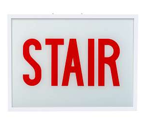 Keystone KT-EX-STCH1-WH1RL-SU /S Exit Sign | Steel | Chicago Compliant | Style 1 | White Color | Single Facing | Red Lettering| Surface Mount | 120-277 Vac Input | Emergency Battery Backup | Additional Faceplate Included: STAIR