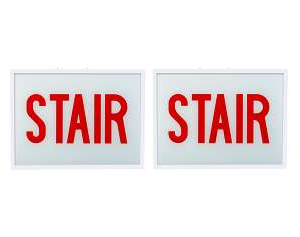 Keystone KT-EX-STCH1-WH1RL-SU /SS Exit Sign | Steel | Chicago Compliant | Style 1 | White Color | Single Facing | Red Lettering| Surface Mount | 120-277 Vac Input | Emergency Battery Backup | Additional Faceplate Included: STAIR x2