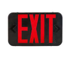 Keystone KT-EX-TP1-BL3RG-SU Exit Sign | Thermo Plastic | Style 1 | Black Color | Single or Double Facing | Red or Green Switchable Lettering | Surface Mount | 120-277 Vac Input | Emergency Battery Backup