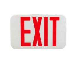 Keystone KT-EX-TP1-WH3RG-SU Exit Sign | Thermo Plastic | Style 1 | White Color | Single or Double Facing | Red or Green Switchable Lettering | Surface Mount | 120-277 Vac Input | Emergency Battery Backup
