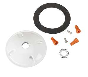 Keystone KT-FLED-RC-4-W Round Cover Plate for mounting Flood Lights on 4" Round boxes. Includes Mounting Hardware. Standard White Color