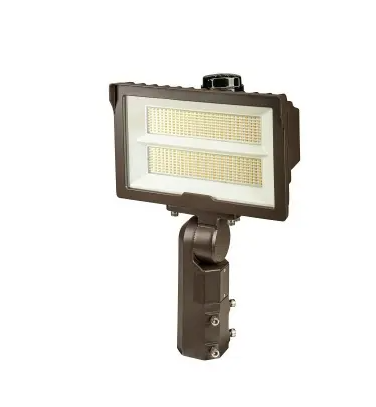 Keystone KT-FLED140PS-R2B-UNV-8CSB-VDIM 100/140W LED Flood Light with Photocell, 7Hx6V, 120V-277V, CCT Select, Bronze Finish