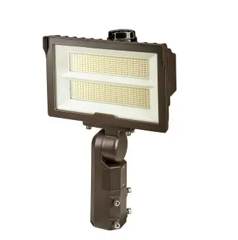 Keystone KT-FLED140PS-R2C-UNV-8CSB-VDIM 100/140W LED Flood Light with Photocell, 6Hx6V, 120V-277V, CCT Select, Bronze Finish