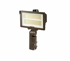 Keystone KT-FLED140PS-R2D-UNV-8CSB-VDIM 100/140W LED Flood Light with Photocell, 5Hx5V, 120V-277V, CCT Select, Bronze