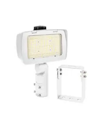 Keystone KT-FLED140PS-R4-OSF-UNV-8CSB-VDIM-W 100/140W LED Flood Light with Optic Swap & Photocell, 120V-277V, CCT Select, White Finish