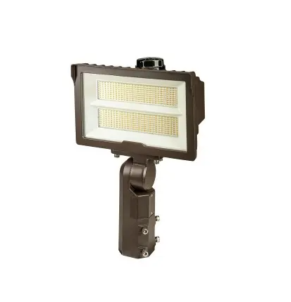 Keystone KT-FLED140PSHV-R2B-UNV-8CSB-VDIM 100/140W LED Flood Light with PhotoCell, 7Hx6V, 277V-480V, CCT Select, Bronze Finish