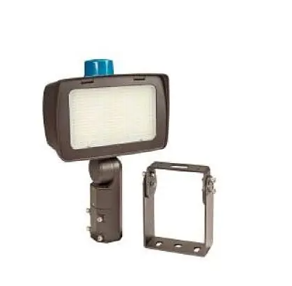 Keystone KT-FLED140PSHV-R4-OSF-UNV-8CSB-VDIM 100/140W LED Flood Light with Optic Swap & PC, 277V-480V, CCT Select, Bronze Finish