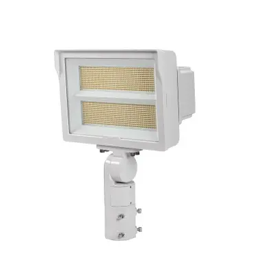Keystone KT-FLED290PS-R2B-UNV-8CSB-VDIM-W 210/290W LED Flood Light with Photocell, 7Hx6V, 120V-277V, CCT Select, White Finish