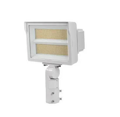 Keystone KT-FLED290PS-R2C-UNV-8CSB-VDIM-W 210/290W LED Flood Light with Photocell, 6Hx6V, 120V-277V, CCT Select, White Finish