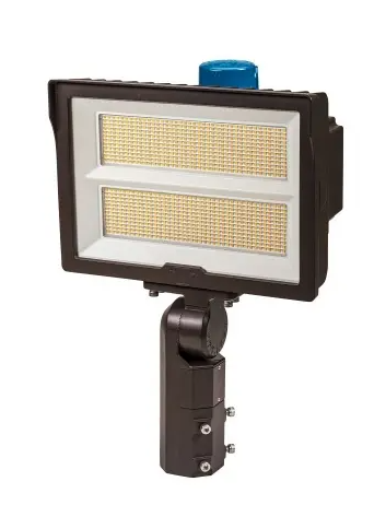 Keystone KT-FLED290PS-R2C-UNV-8CSB-VDIM 210/290W LED Flood Light with Photocell, 6Hx6V, 120V-277V, CCT Select, Bronze Finish