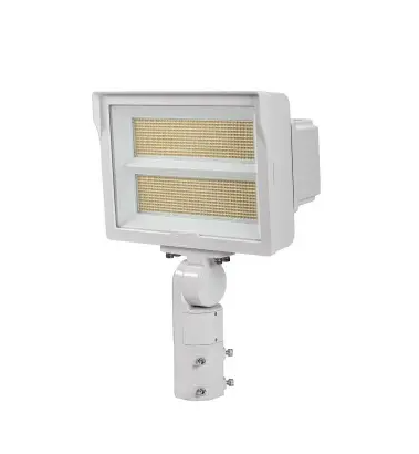 Keystone KT-FLED290PS-R2D-UNV-8CSB-VDIM-W 210/290W LED Flood Light with Photocell, 5Hx5V, 120V-277V, CCT Select, White Finish