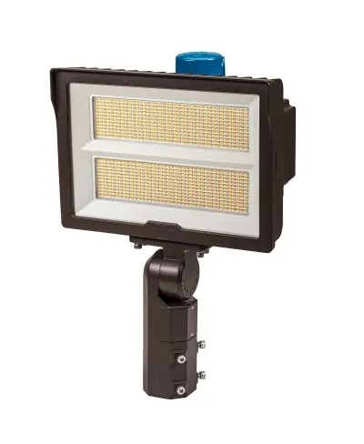 Keystone KT-FLED290PS-R2D-UNV-8CSB-VDIM 210/290W LED Flood Light with Photocell, 5Hx5V, 120V-277V, CCT Select, Bronze Finish