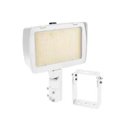 Keystone KT-FLED290PS-R4-OSF-UNV-8CSB-VDIM-W 210/290W LED Flood Light with Optic Swap & Photocell, 120V-277V, CCT Select, White Finish