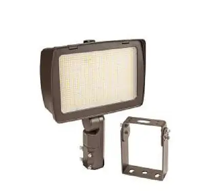 Keystone KT-FLED290PS-R4-OSF-UNV-8CSB-VDIM 210/290W LED Flood Light with Optic Swap & Photocell, 120V-277V, CCT Select, Bronze Finish