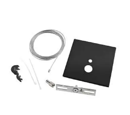Keystone KT-LALED-5SC-1-F-KIT-B 5-in Canopy Cover, Square, Feed, J-Box Mount, Black