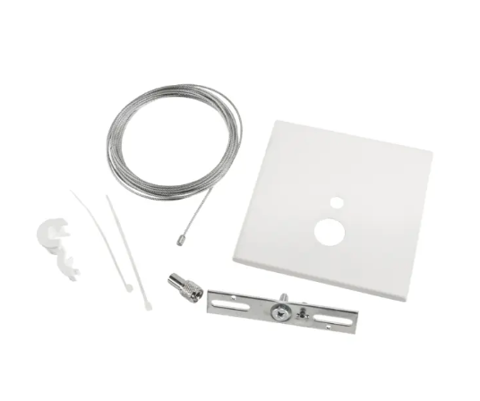 Keystone KT-LALED-5SC-1-F-KIT 5" Square Canopy Cover Feed Kit - J-Box Mount - White