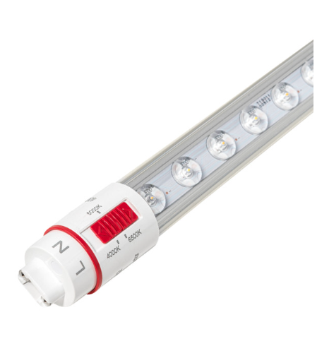 Keystone KT-LED10T8-24P2SO-8CSK-DX2 24in 10W LED Sign Tube, Double Sided, Clear Optical Lens, Color Select (3CCT-4000/5000/6500K), Double & Single Ended, Rotatable R17d End Caps, 120-277V Input