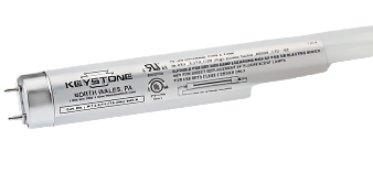 Keystone KT-LED10T8-48G-840-E /G2 10W T8 Type C LED Tube, CCT 4000K, 0–10V Dimming