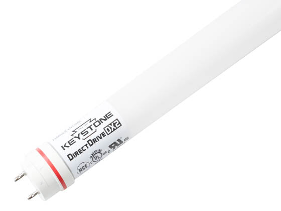 Keystone KT-LED14.5T8-48G-8CSJ-DX2 4' LED T8 Tube Light, Wattage 14.5W, Multi-Color Temperature 3000K-6500K, 1800 Lumen, 120-277v Input, Direct Drive