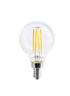 Keystone KT-LED4.5FG16-E12-930-C Small Globe Filament Bulb, 40W Equivalent, G16.5 shape, E12 Candelabra Base, Color Temperature 3000K, 90 CRI, Clear