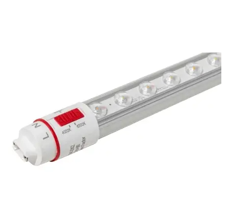Keystone KT-LED7T8-18P2SO-8CSK-DX2 18in 7W LED Sign Tube, Double Sided, Clear Optical Lens, Color Select (3CCT-4000/5000/6500K), Double & Single Ended, Rotatable R17d End Caps, 120-277V Input