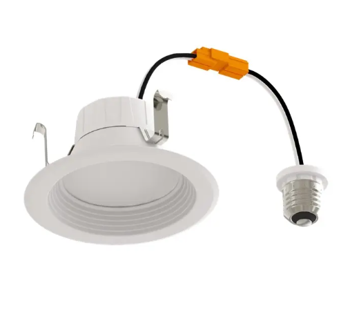 Keystone KT-LED8RD-4CB-9CSF-DIM LED Residential Retrofit - 4" Baffle Round - CCT Selectable - 120V - 8W - TRIAC Dimming - E26 Adapter Included