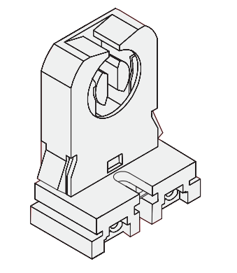 Keystone KT-SOCKET-T8S-U-S Unshunted Short T8 Socket: Slide On Version (no nub) Approx 23mm