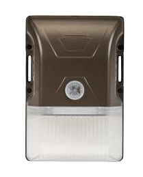 Keystone KT-WPLED20-S1-850-VDIM 20W LED Wall Pack, Small/Entryway Style Housing, Series 1 with built in photocell. 120-277V Input, 5000K. Standard Bronze Housing. Dimmable