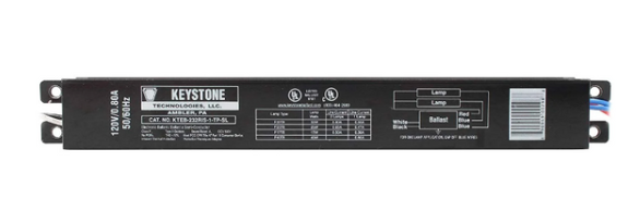 Keystone KTEB-232-UV-IS-L-P-DP — 2× F32T8 / 120 V Instant‑Start Electronic Ballast
