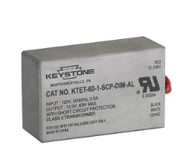 Keystone KTET-60-1-SCP-DIM-AL Electronic Transformer for 12V Halogen Lamps
