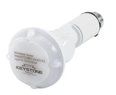 Keystone KTS-MW3-UV-KO-K2 Microwave Occupancy/Daylight Sensor w/ Nomex Sleeve, Voltage 12V