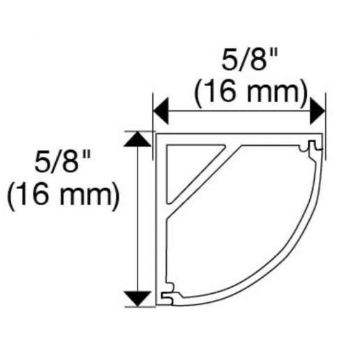 Task Lighting L-003-FR-90 90" 003 Series Angled Aluminum Profile, Frosted Lens