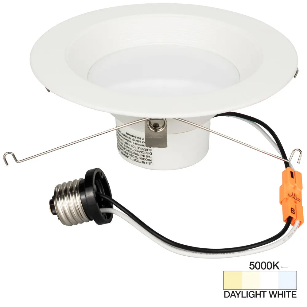 Task Lighting L-RC6-FR9-50 6" Trimmed Retro-Fit Recessed Can Light, Single-White, CCT Daylight White 5000K, White Finish