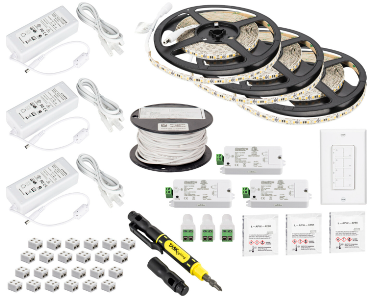 Task Lighting L-VK3Z3A-49-50 Vivid 49' Tape Light Kit 3-Zone 3-Area High Light Output