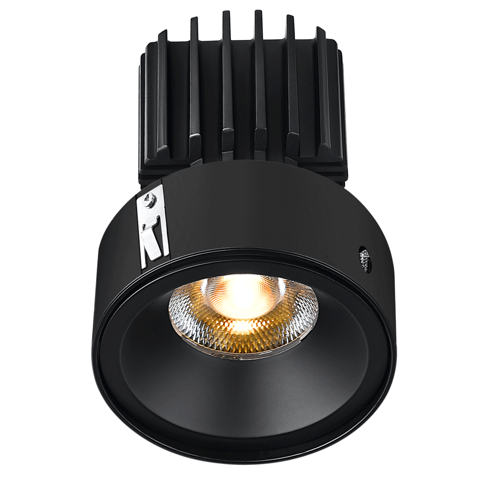 Lotus LED Lights L3F-RRF-BK-RC20-5C95 3" Recessed Trim 20° Beam 5CCT CRI95 Black Reflector with Clear Glass