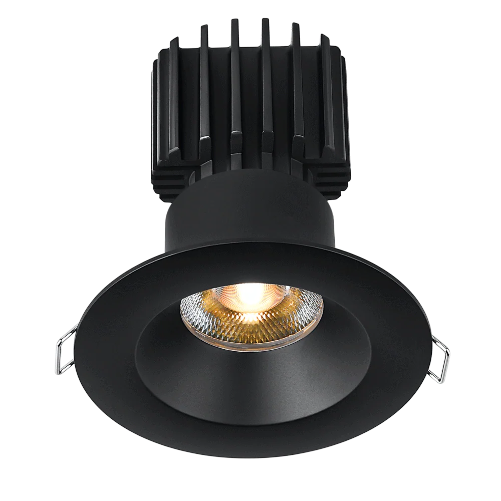 Lotus LED Lights L3F-RRW-BK-RF50-1895 3" Tangra Fixed Round Recessed Wide Trim Reflector Frosted Glass - Beam Angle: 50° - Finish: Black