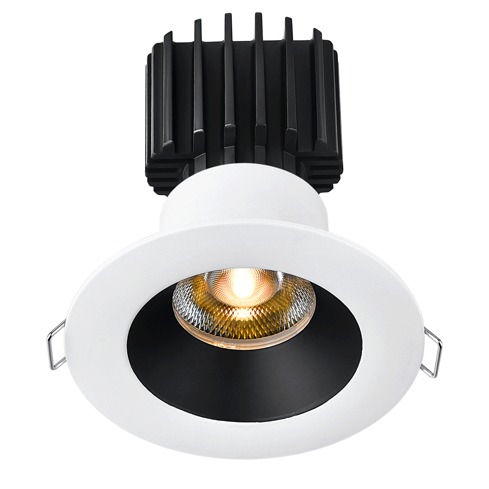 Lotus LED Lights L3F-RRW-WB-RS36-1895 3" Tangra LED Fixed Round Recessed Wide Trim - Color Temperature: Dim To Warm(3000K-18000K) - Finish: White/Black - Reflector With Semi Frosted Glass - Beam Angle: 36°