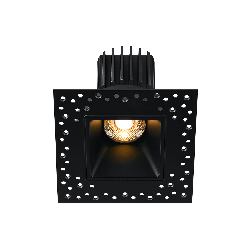 Lotus LED Lights L3F-SDI-BK Trim for Tangra 3" Fixed Square Deep Invisible - Finish: Black