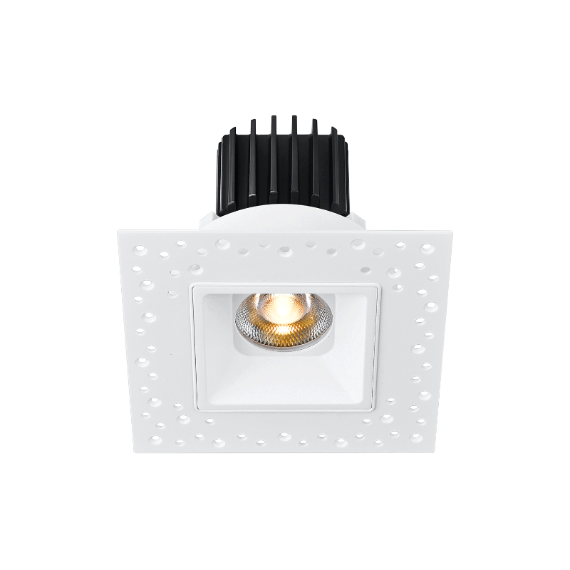 Lotus LED Lights L3F-SRI-WH-LW24-3K98 3" Tangra LED Fixed Square Recessed Invisible Trim - CCT: 3000K - CRI: 98 - Trim Finish: White - Optics: Lens White - Beam Angle: 24°