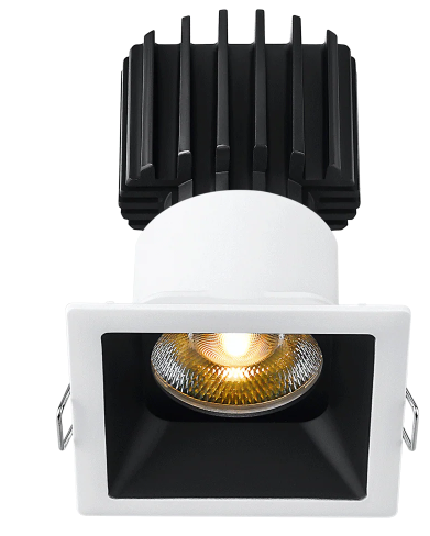 Lotus LED Lights L3F-SRT-WB-RF60-4C90 Tangra 3" Fixed Square Recessed Thin White-Black Duo Trim Reflector Frosted Glass, Beam Angle 60°, 4CCT+DTW 35K to 27K, CRI90, Voltage 120-347V, 0-10V Dimmable Commercial Driver