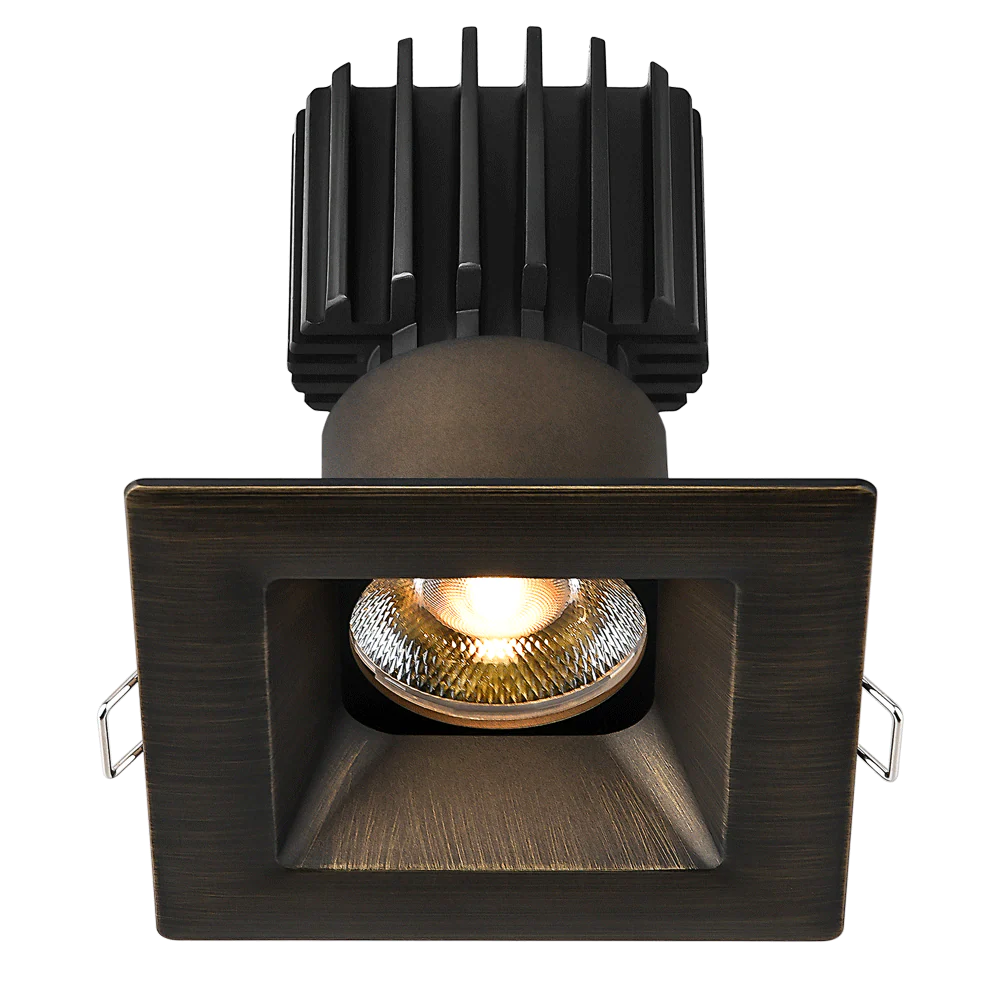 Lotus LED Lights L3F-SRW-BR-RF60-5C95 3" Tangra Fixed Square Recessed Wide Trim With Reflector Frosted Glass - Beam Angle: 60° - Finish: Bronze
