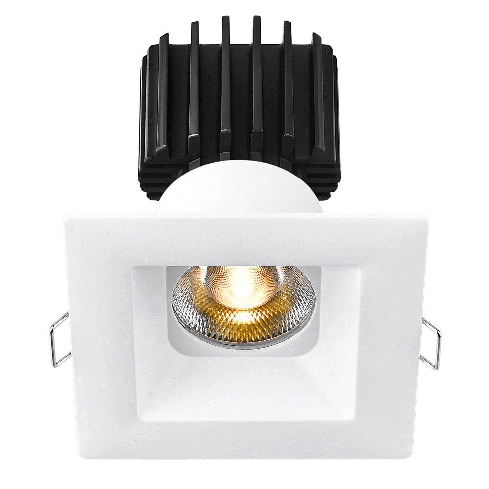 Lotus LED Lights L3F-SRW-WH-RF60-5C95 3" Tangra Fixed Square Recessed Wide Trim With Reflector Frosted Glass - Beam Angle: 60° - Finish: White