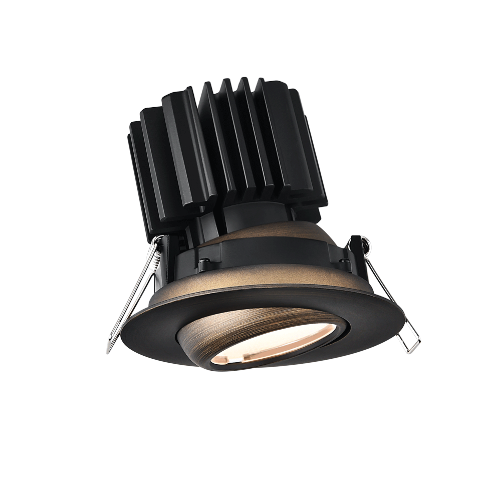 Lotus LED Lights L3G-RFW-BR-RF60-5C98 3" Tangra LED Gimbal Round Flat Wide Trim - Color Temperature: 5CCT - Reflector With Frosted Glass - Beam Angle: 60° - Finish: Brown
