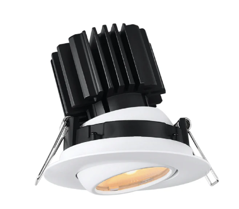 Lotus LED Lights L3G-RFW-WH-LW24-5C95 3" Tangra LED Gimbal Round Flat Wide Trim, Beam Angle 24°, Multi-Color Temperature, White Finish