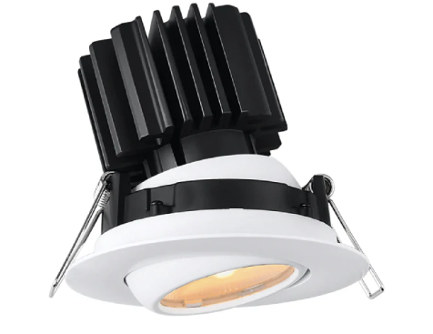 Lotus LED Lights L3G-RFW-WH-RF50-5C95 3" Tangra LED Gimbal Round Flat Wide Trim, Reflector w/ Frosted Glass, Beam Angle 50°, Multi-Color Temperature, White Finish