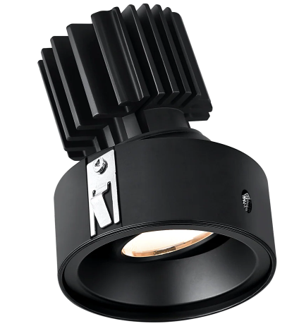Lotus LED Lights L3G-RIF-BK-RC36-3K95 Tangra 3" Gimbal Round Recessed Invisible Flangeless Black Trim, Reflector Clear Glass, Beam Angle 36°, Color Temperature 30K, CRI95