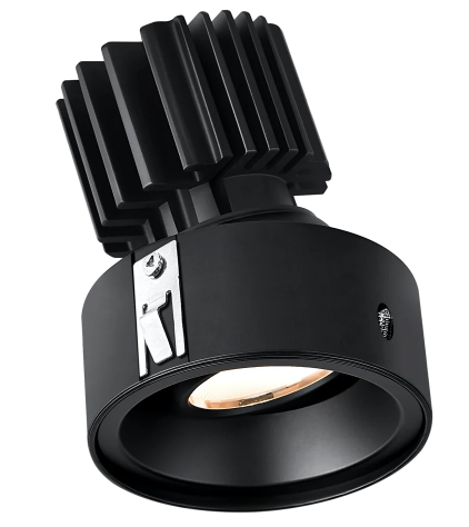 Lotus LED Lights L3G-RIF-BK Tangra 3" Gimbal Round Recessed Invisible Flangeless Trim, Black Finish